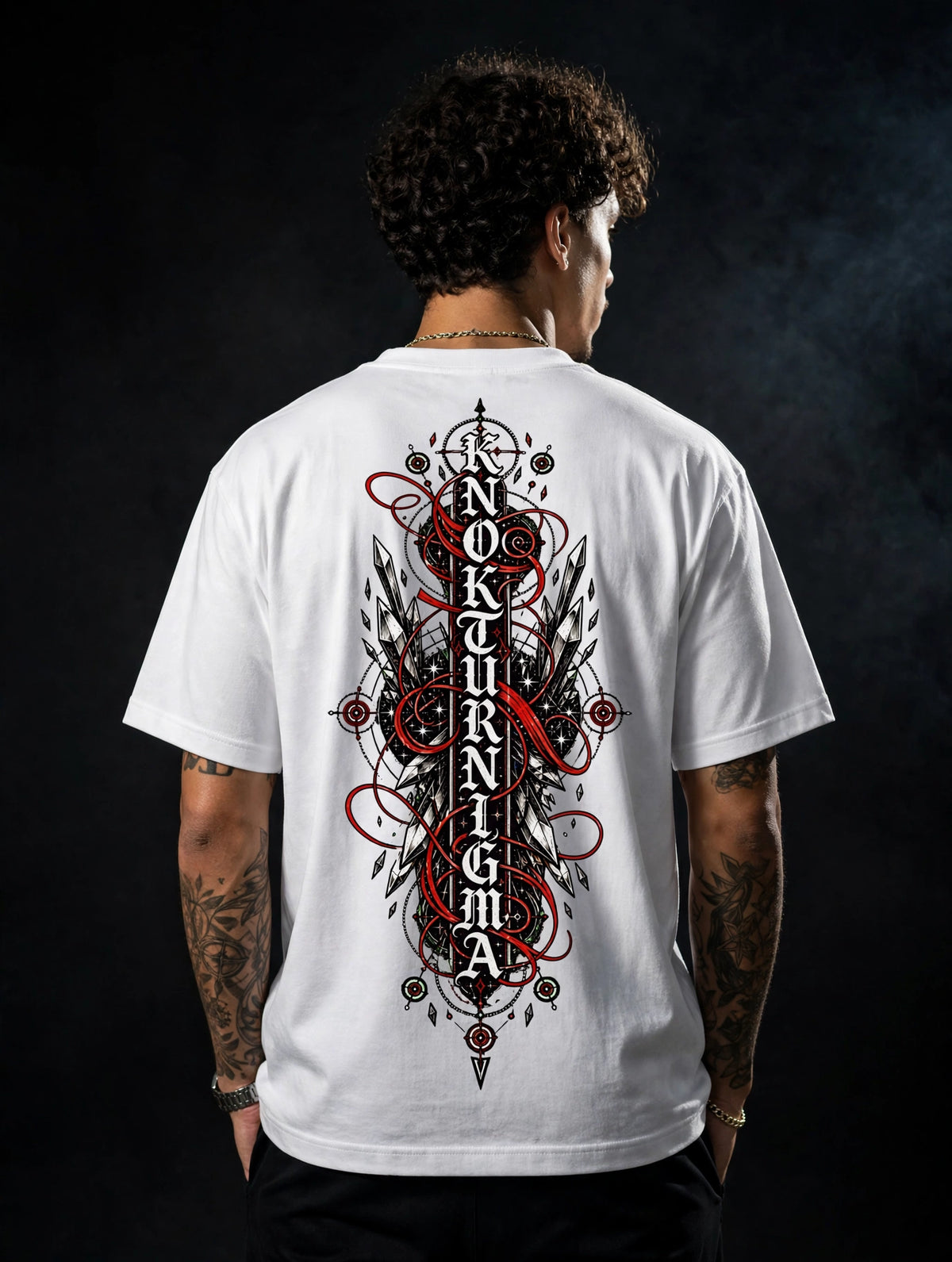 Knokturnigma Tee — Snow Owl Node (White Edition)